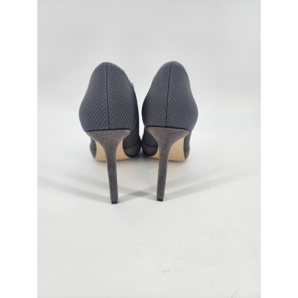 Nine West Nwtria Gray Suede Knit Lace Up Pointed Toe Stiletto Ankle Boots 7.5M - Picture 7 of 8